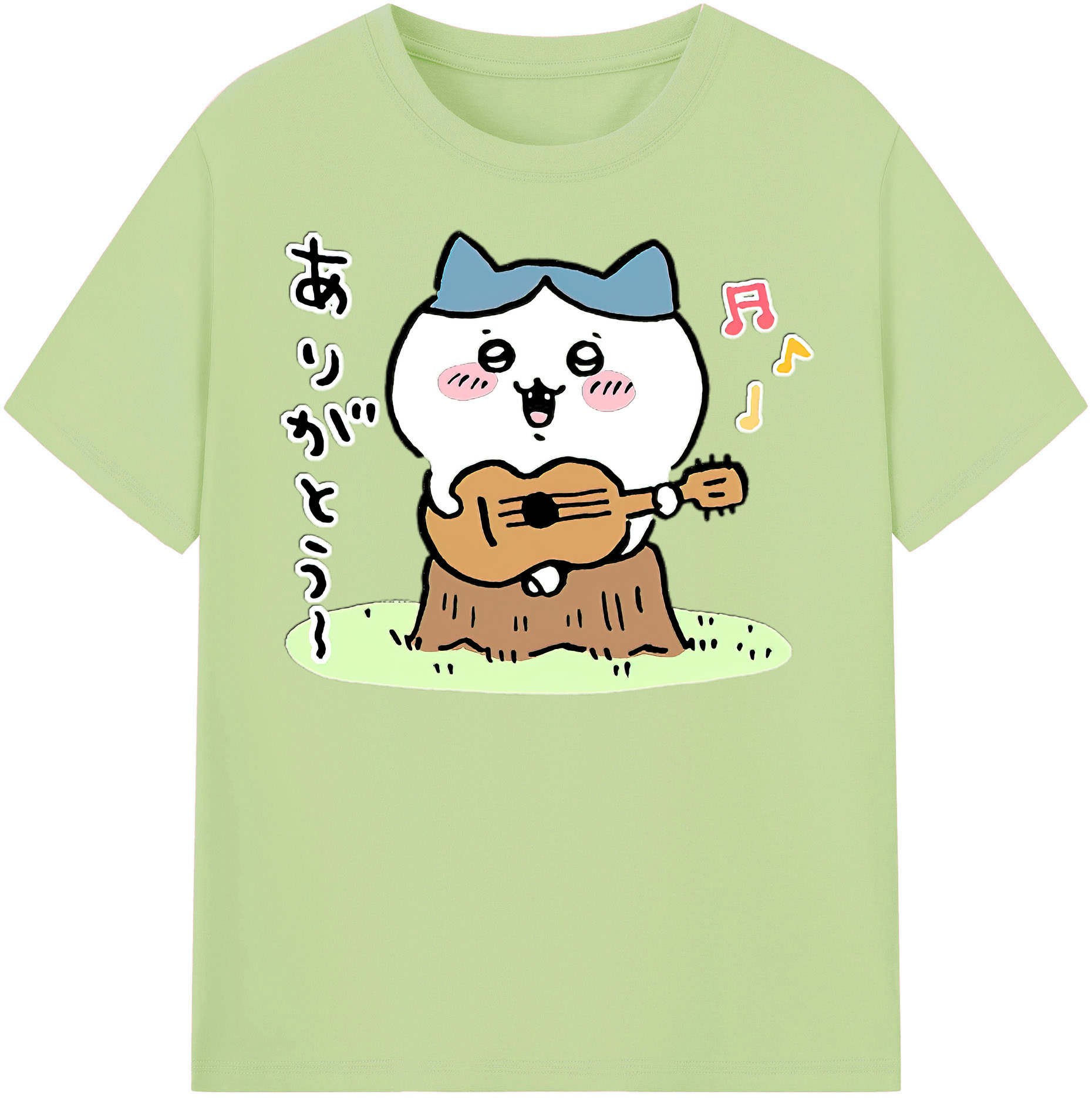 （画像用） ちいかわ ハチワレ Chii-kawa hachiware 綿100％半袖Tシャツ（フロントプリント）